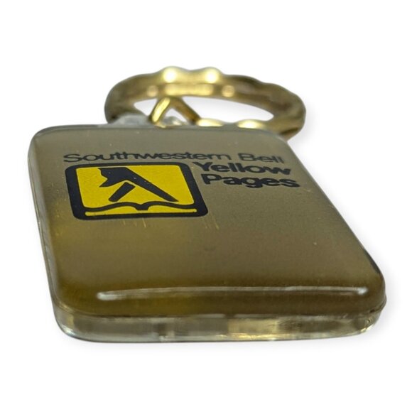 Vintage 1990s Acrylic Southwestern Bell Yellow Pages Keychain - Picture 4 of 8